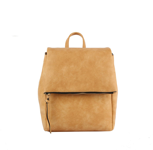 backpack convertible to shoulder bag , whit flap and zipered closure