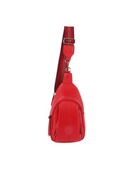 Soft leather sling bag with guitar strap