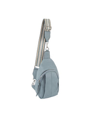 Soft leather sling bag with guitar strap