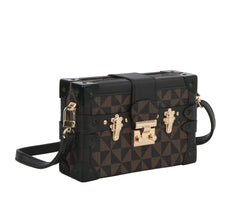 FASHIONABLE DIAMOND BOX LOCK CROSSBODY BAG