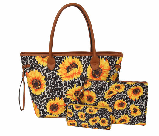 Tote Sunflower Print Shoulder Handbag