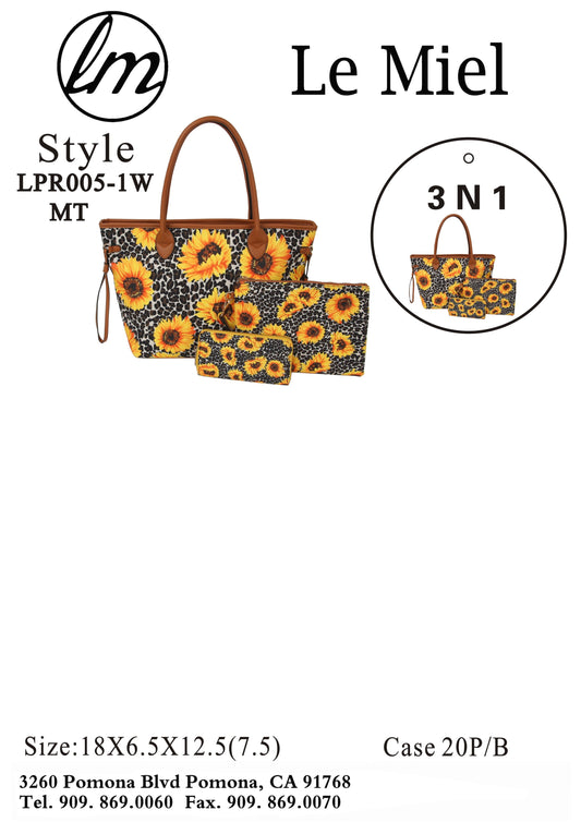 Tote Sunflower Print Shoulder Handbag