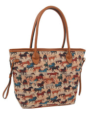 Tote Horse Printed Shoulder  Hobo Handbag