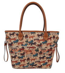 Tote Horse Printed Shoulder  Hobo Handbag