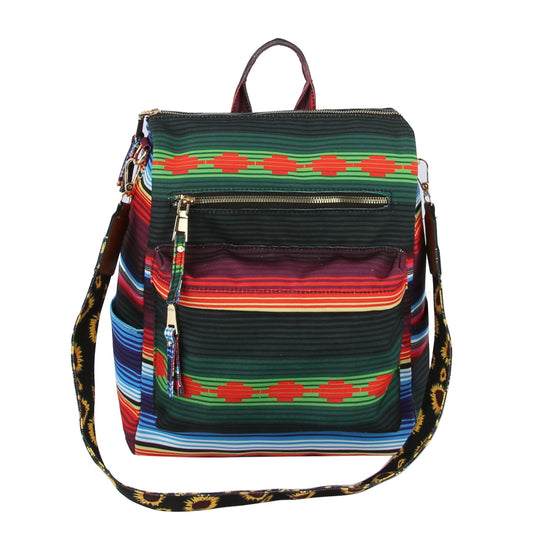 Indian Aztec Printed Travel Backpack with Guitar Strap