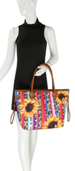 Big Sunflower Rainbow Tote Shoulder  Hobo Handbag