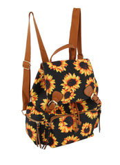 Sunflower Printed Backpack Women shoulder bag