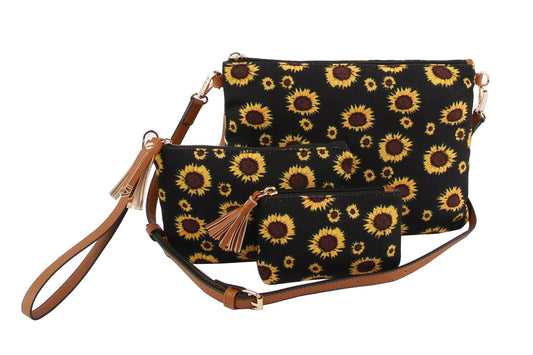 Clutch Sunflower Print Shoulder Handbag