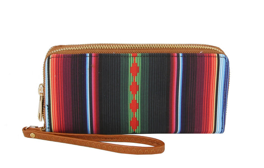 MULTI COLORED INDIAN ZIG ZAG PRINT WALLET