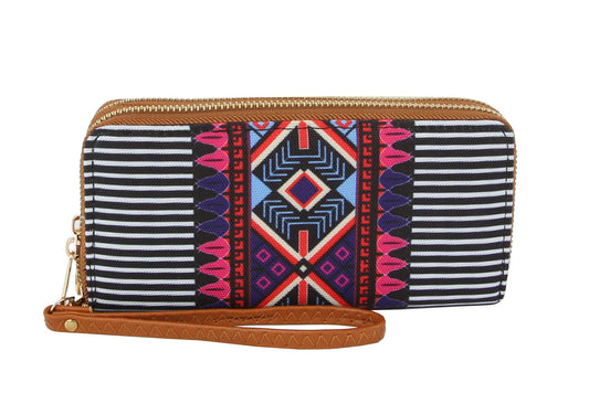 MULTI COLORED MAYA INDIAN PRINT WALLET