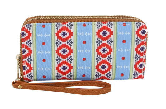 MULTI COLORED WESTERN INDIAN PRINT WALLET