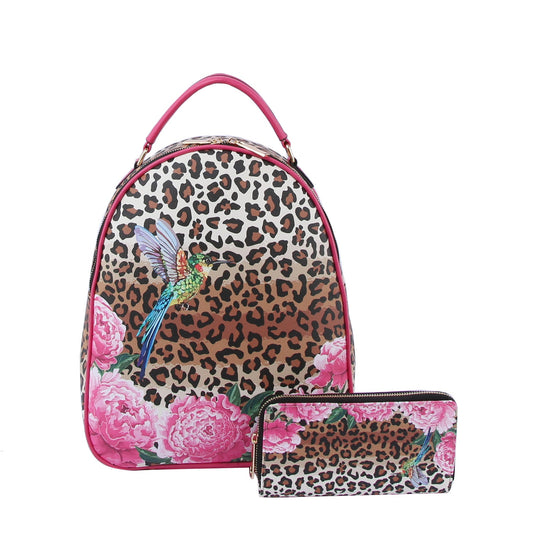 Leopard Print Backpack for Women Casual Daypack