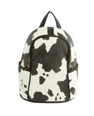 Cow Leo Print Women Backpack Daypack Purse