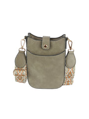 Woven Strap Accented Crossbody Sling