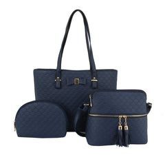 3 IN 1 DIAMOND EMBOSSED TOTE