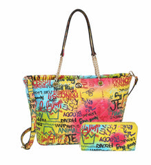 Women Graffiti Tote Shoulder Handbag Satchel