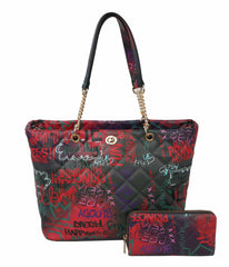 Women Graffiti Tote Shoulder Handbag Satchel