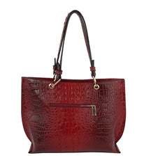 Women Top Handle Tote Satchel Hobo Croc Purse Clutch Set