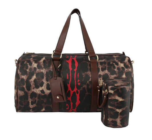 Gym Sports Travel Duffel Bag Leopard Print