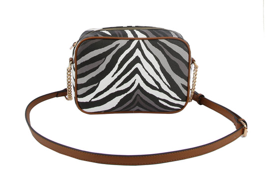 FASHION MULTICOLORED ZEBRA STRIP CROSSBODY BAG