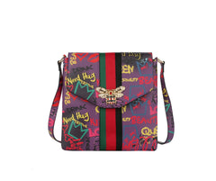 Fashion Graffiti Bee stripe Crossbody Messenger bag LSF-0310
