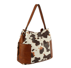 Ladies Top Handle Cow Printed Satchel Handbag