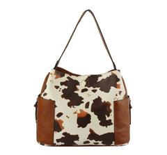 Ladies Top Handle Cow Printed Satchel Handbag