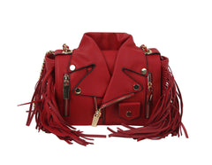 HF  Petite Fringe Motorcycle Jacket Shoulder Bag