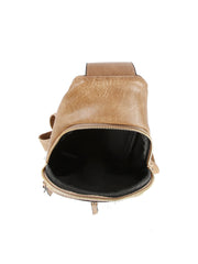 Front pocket leather sling bag