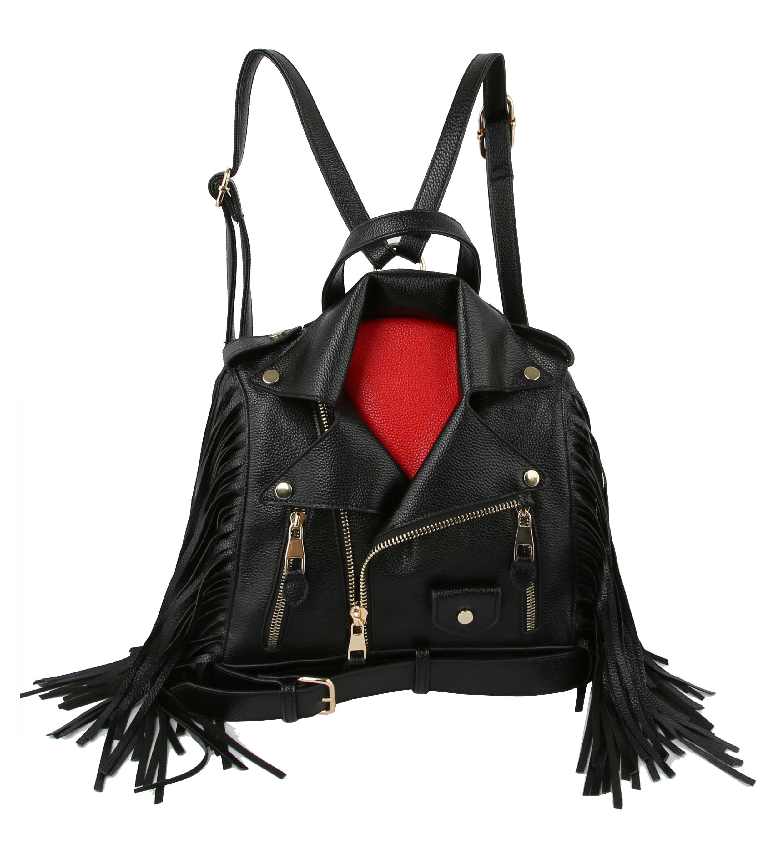 Fringe Motorcycle Jacket Backpack Handbag – Handbag Factory