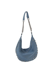 Rhinestone studded chain hobo bag