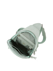 Diagnal zip front pocket sling backpack