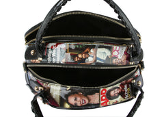 Glossy Magazine Dome Satchel Purse Bag