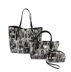 Glossy Magazine Cover Tote Handbag Crossbody Bag