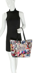 Glossy Magazine Cover Tote Handbag Crossbody Bag