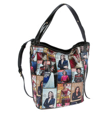 Glossy Magazine Cover Hobo Crossbody Purse Bag