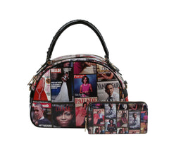 Glossy Magazine Satchel Handbag Crossbody Bag