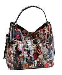 Glossy Magazine Tote Bag Hobo Crossbody Shoulder Bag Set