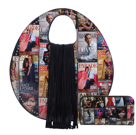 Glossy Magazine Satchel Purse Hobo Crossbody  Bag