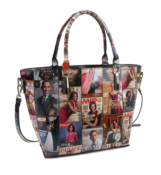 Glossy Magazine Tote Satchel Handbag Hobo Crossbody Bag