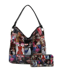 Glossy Magazine Tote Bag Hobo Crossbody Shoulder Bag