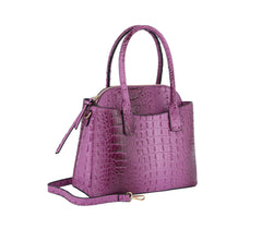 Fashion Croco Top Handle Satchel with Matching Clutch