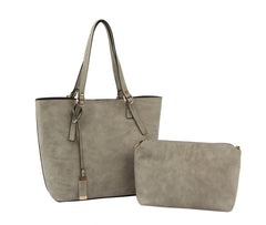 HF Tote Purse Shoulder Bag, Fashion Handbags with Matching CLUTCH  Set 2 Pcs  QF-0061
