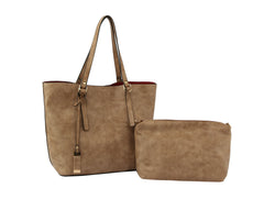 HF Tote Purse Shoulder Bag, Fashion Handbags with Matching CLUTCH  Set 2 Pcs  QF-0061