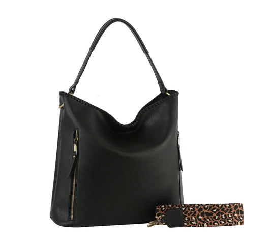 Fashion Hobo Handbag With Guitar Strap