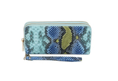 Fashion Double Zip Serpentine Decor Wallet