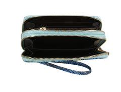 Fashion Double Zip Serpentine Decor Wallet