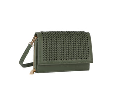 Woven flap over crossbody