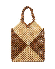 Straw Bags for Women,Straw Bags and Totes made whit small wooden balls
