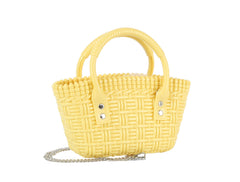Woven top handles jelly mini tote